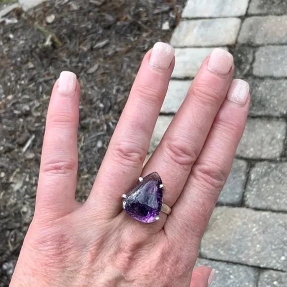 Purple Lodolite 925 Sterling Silver Ring - Picture 3 of 15